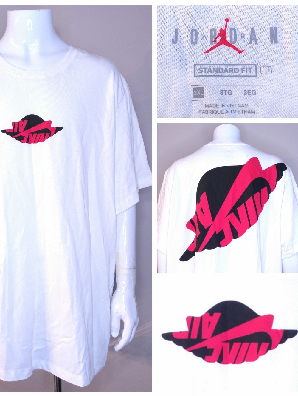 AIR JORDAN 1 Retro T Shirt 3XL SWOOSH WINGS Graphic Tee XXXL Classic NIKE Bulls